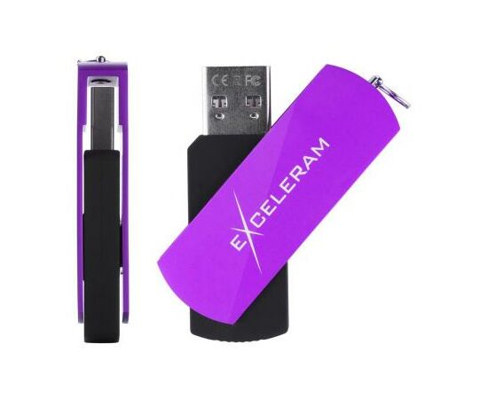 USB флеш накопитель eXceleram 64GB P2 Series Grape/Black USB 2.0 (EXP2U2GPB64), изображение 4 USB флеш накопитель eXceleram 64GB P2 Series Grape/Black USB 2.0 (EXP2U2GPB64), изображение 4