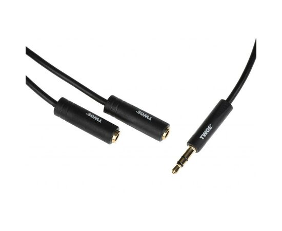 Кабель мультимедийный 3.5 мм jack(M) x 2(F), black, 0.15m 2E (2E-W9697), изображение 2 Кабель мультимедийный 3.5 мм jack(M) x 2(F), black, 0.15m 2E (2E-W9697), изображение 2
