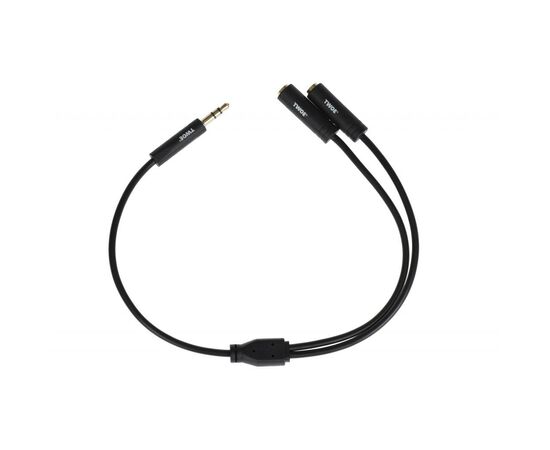 Кабель мультимедийный 3.5 мм jack(M) x 2(F), black, 0.15m 2E (2E-W9697)