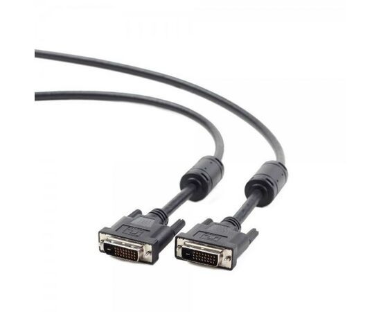 Кабель мультимедийный DVI to DVI 24+1pin, 4.5m Cablexpert (CC-DVI2-BK-15), изображение 2 Кабель мультимедийный DVI to DVI 24+1pin, 4.5m Cablexpert (CC-DVI2-BK-15), изображение 2