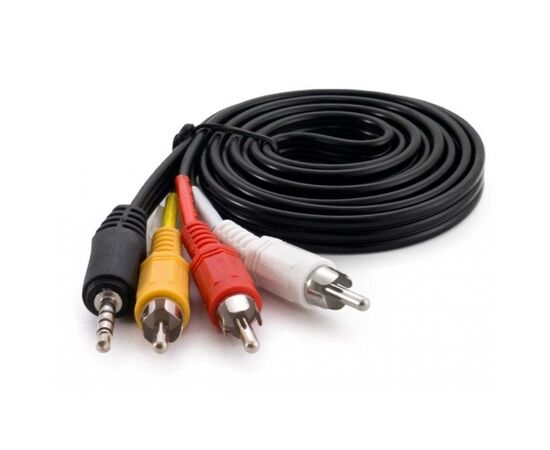 Кабель мультимедійний Jack 3.5mm male to 3RCA 1.5m Extradigital (KBV1731), зображення 2 Кабель мультимедійний Jack 3.5mm male to 3RCA 1.5m Extradigital (KBV1731), зображення 2