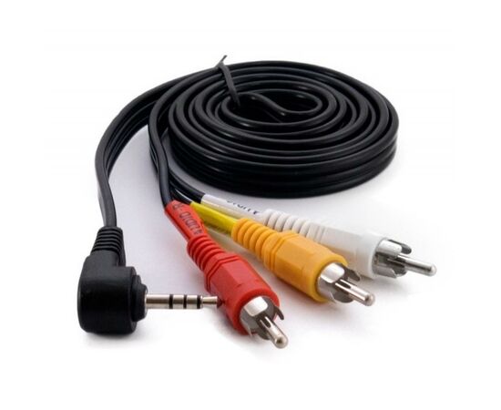 Кабель мультимедийный Jack 3.5mm male to 3RCA 90° Extradigital (KBV1732), изображение 2 Кабель мультимедийный Jack 3.5mm male to 3RCA 90° Extradigital (KBV1732), изображение 2