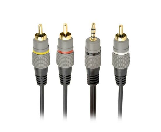 Кабель мультимедійний 3.5 Jack (4pin) to 3RCA 1.5m Cablexpert (CCAP-4P3R-1.5M)