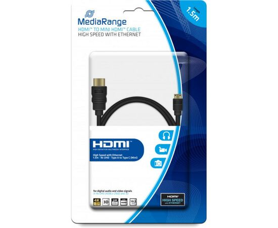 Кабель мультимедийный HDMI to HDMI 1.5m Mediarange (MRCS165)
