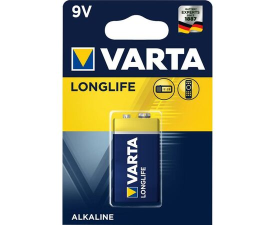 Батарейка Varta Longlife 9V 6LR61 (04122101411)