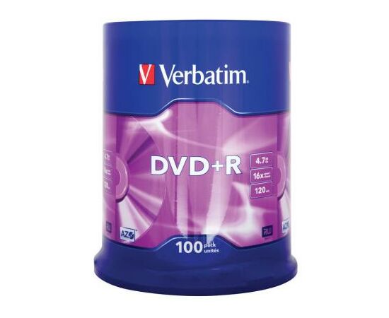 Диск DVD Verbatim 4.7Gb 16X CakeBox 100шт (43551), изображение 2 Диск DVD Verbatim 4.7Gb 16X CakeBox 100шт (43551), изображение 2