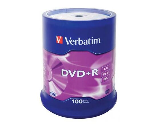 Диск DVD Verbatim 4.7Gb 16X CakeBox 100шт (43551)