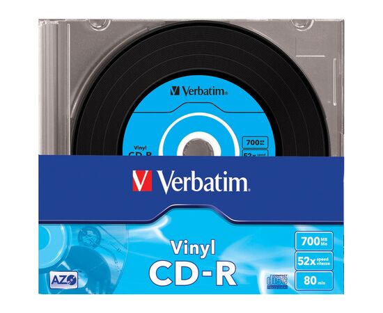 Диск CD Verbatim CD-R 700Mb 52x Slim case Vinyl AZO (43426), изображение 2 Диск CD Verbatim CD-R 700Mb 52x Slim case Vinyl AZO (43426), изображение 2