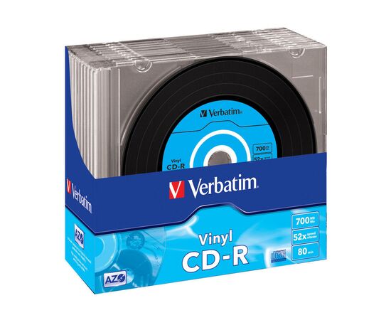Диск CD Verbatim CD-R 700Mb 52x Slim case Vinyl AZO (43426)