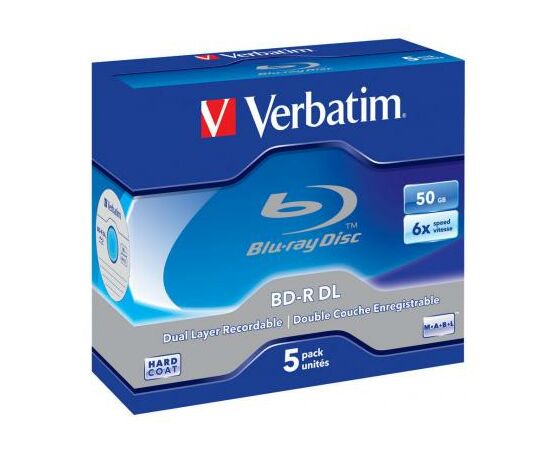 Диск BD Verbatim DL 50Gb 6x Jewel Case 5шт (43748)