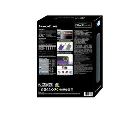 Внешний жесткий диск 2.5" 2TB Transcend (TS2TSJ25H3P), изображение 5 Внешний жесткий диск 2.5" 2TB Transcend (TS2TSJ25H3P), изображение 5