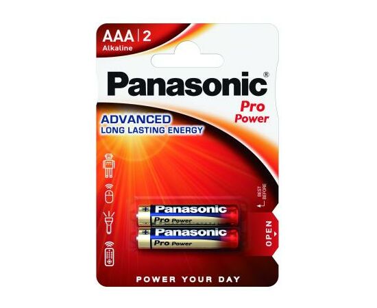 Батарейка Panasonic AAA LR03 Pro Power * 2 (LR03XEG/2BPR / LR03XEG/2BP)