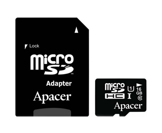 Карта памяти Apacer 16GB microSDHC UHS-I Class10 w/ 1 Adapter RP (AP16GMCSH10U1-R)