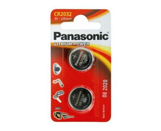 Батарейка Panasonic CR 2032 Lithium * 2 (CR-2032EL/2B)
