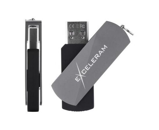 USB флеш накопитель eXceleram 32GB P2 Series Gray/Black USB 2.0 (EXP2U2GB32), изображение 4 USB флеш накопитель eXceleram 32GB P2 Series Gray/Black USB 2.0 (EXP2U2GB32), изображение 4