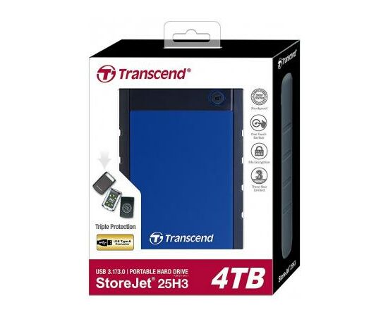 Внешний жесткий диск 2.5" 4TB Transcend (TS4TSJ25H3B), изображение 4 Внешний жесткий диск 2.5" 4TB Transcend (TS4TSJ25H3B), изображение 4