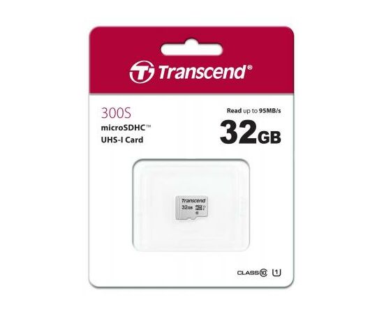 Карта памяти Transcend 32GB microSDHC class 10 UHS-I U1 (TS32GUSD300S), изображение 2 Карта памяти Transcend 32GB microSDHC class 10 UHS-I U1 (TS32GUSD300S), изображение 2
