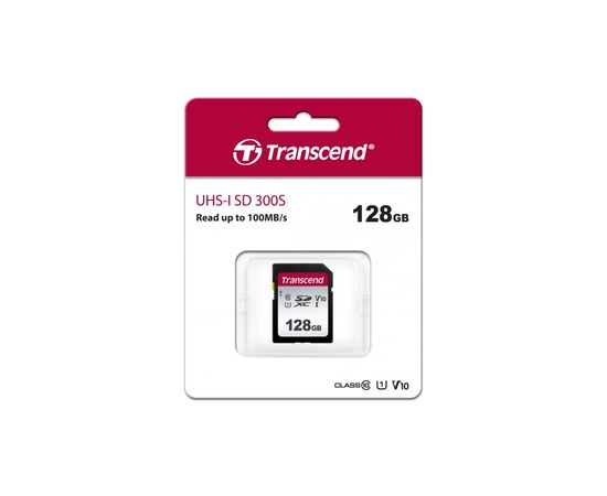 Карта памяти Transcend 128GB SDXC class 10 UHS-I U1 V10 (TS128GSDC300S), изображение 2 Карта памяти Transcend 128GB SDXC class 10 UHS-I U1 V10 (TS128GSDC300S), изображение 2