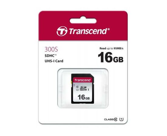 Карта памяти Transcend 16GB SDHC class 10 UHS-I U1 (TS16GSDC300S), изображение 2 Карта памяти Transcend 16GB SDHC class 10 UHS-I U1 (TS16GSDC300S), изображение 2