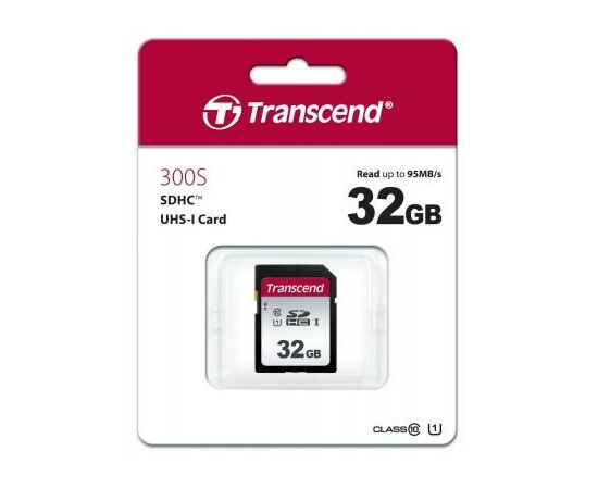 Карта памяти Transcend 32GB SDHC class 10 UHS-I U1 (TS32GSDC300S), изображение 2 Карта памяти Transcend 32GB SDHC class 10 UHS-I U1 (TS32GSDC300S), изображение 2