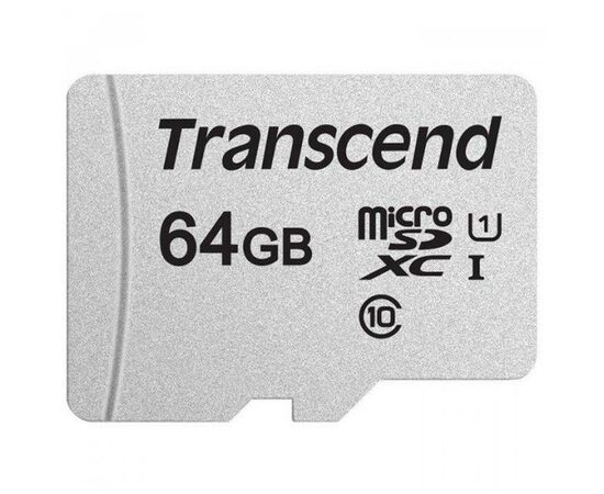 Карта памяти Transcend 64GB microSDXC class 10 UHS-I U1 (TS64GUSD300S-A), изображение 2 Карта памяти Transcend 64GB microSDXC class 10 UHS-I U1 (TS64GUSD300S-A), изображение 2