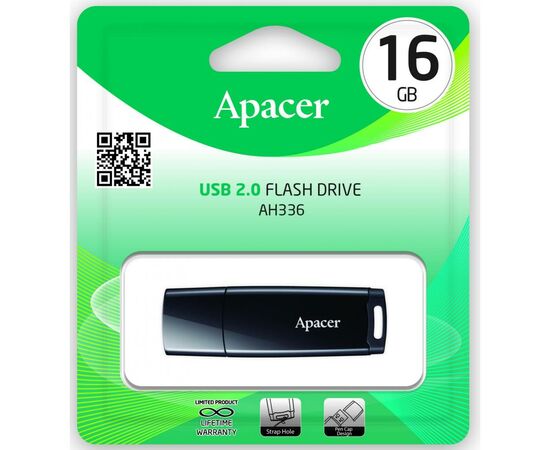 USB флеш накопитель Apacer 16GB AH336 Black USB 2.0 (AP16GAH336B-1), изображение 5 USB флеш накопитель Apacer 16GB AH336 Black USB 2.0 (AP16GAH336B-1), изображение 5