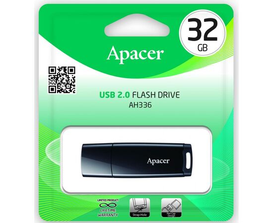 USB флеш накопитель Apacer 32GB AH336 Black USB 2.0 (AP32GAH336B-1), изображение 5 USB флеш накопитель Apacer 32GB AH336 Black USB 2.0 (AP32GAH336B-1), изображение 5