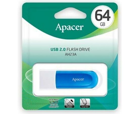 USB флеш накопитель Apacer 64GB AH23A White USB 2.0 (AP64GAH23AW-1), изображение 6 USB флеш накопитель Apacer 64GB AH23A White USB 2.0 (AP64GAH23AW-1), изображение 6