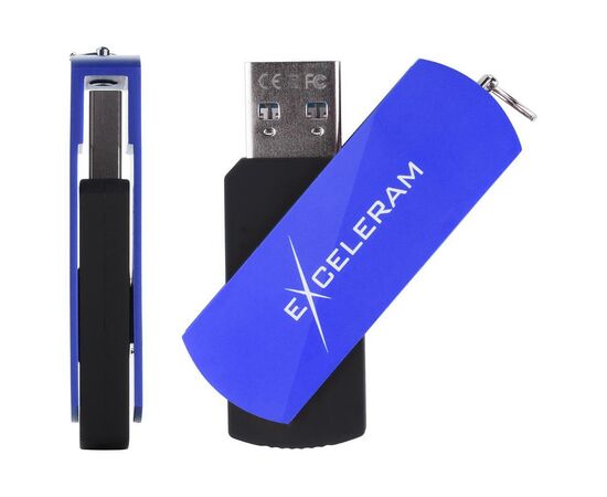 USB флеш накопитель eXceleram 128GB P2 Series Blue/Black USB 3.1 Gen 1 (EXP2U3BLB128), изображение 4 USB флеш накопитель eXceleram 128GB P2 Series Blue/Black USB 3.1 Gen 1 (EXP2U3BLB128), изображение 4