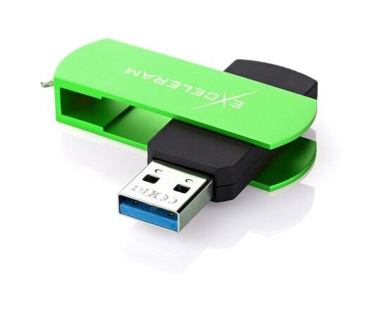 USB флеш накопитель eXceleram 128GB P2 Series Green/Black USB 3.1 Gen 1 (EXP2U3GRB128), изображение 2 USB флеш накопитель eXceleram 128GB P2 Series Green/Black USB 3.1 Gen 1 (EXP2U3GRB128), изображение 2
