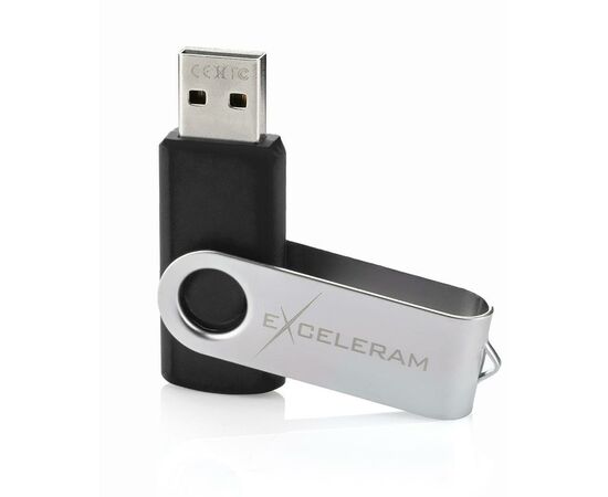 USB флеш накопитель eXceleram 64GB P1 Series Silver/Black USB 2.0 (EXP1U2SIB64), изображение 3 USB флеш накопитель eXceleram 64GB P1 Series Silver/Black USB 2.0 (EXP1U2SIB64), изображение 3
