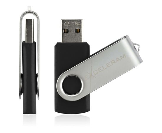 USB флеш накопитель eXceleram 64GB P1 Series Silver/Black USB 2.0 (EXP1U2SIB64), изображение 4 USB флеш накопитель eXceleram 64GB P1 Series Silver/Black USB 2.0 (EXP1U2SIB64), изображение 4