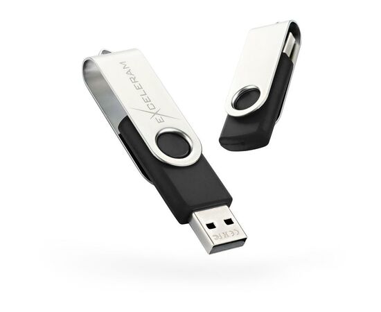 USB флеш накопитель eXceleram 64GB P1 Series Silver/Black USB 2.0 (EXP1U2SIB64)