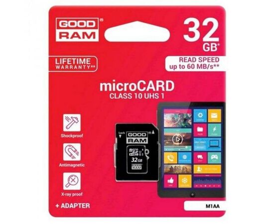 Карта памяти Goodram 32GB microSDHC Class 10 (M1AA-0320R12), изображение 7 Карта памяти Goodram 32GB microSDHC Class 10 (M1AA-0320R12), изображение 7