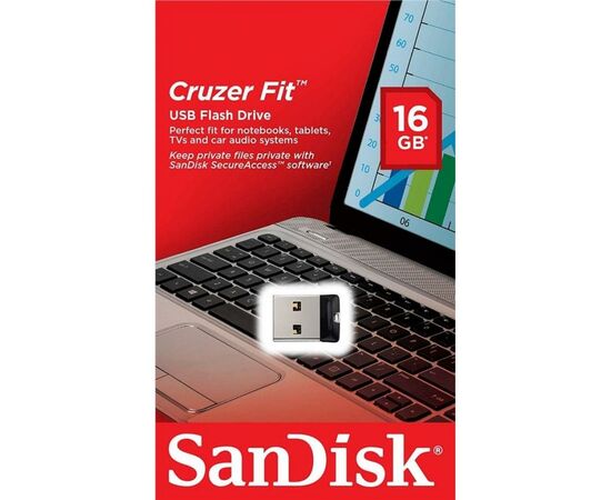 USB флеш накопитель SanDisk 16GB Cruzer Fit USB 2.0 (SDCZ33-016G-G35), изображение 4