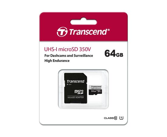 Карта пам'яті Transcend 64GB microSDXC class 10 UHS-I U1 High Endurance (TS64GUSD350V)