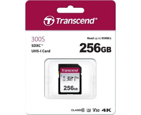 Карта памяти Transcend 256GB SDXC class 10 UHS-I (TS256GSDC300S), изображение 2 Карта памяти Transcend 256GB SDXC class 10 UHS-I (TS256GSDC300S), изображение 2