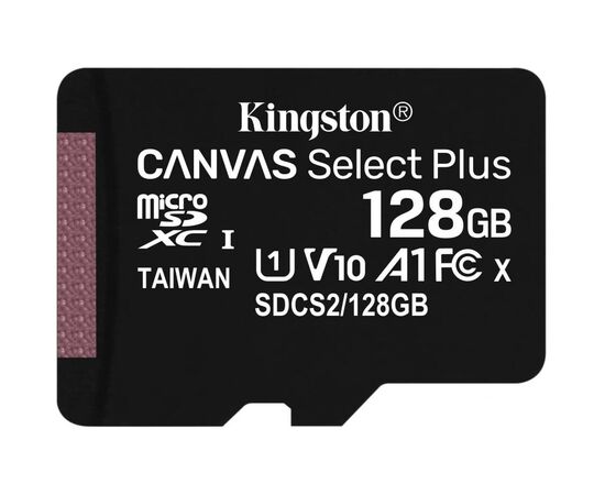 Карта памяти Kingston 128GB micSDXC class 10 A1 Canvas Select Plus (SDCS2/128GB), изображение 2 Карта памяти Kingston 128GB micSDXC class 10 A1 Canvas Select Plus (SDCS2/128GB), изображение 2