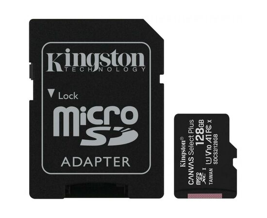Карта пам'яті Kingston 128GB micSDXC class 10 A1 Canvas Select Plus (SDCS2/128GB)