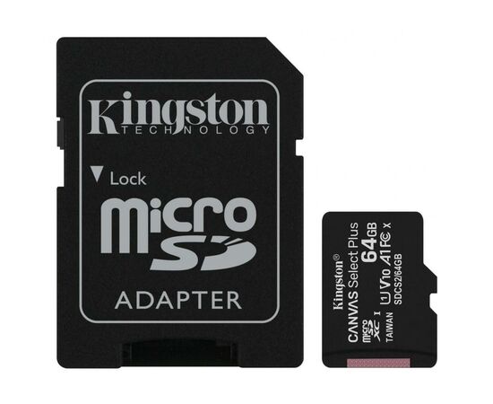 Карта пам'яті Kingston 64GB micSDXC class 10 A1 Canvas Select Plus (SDCS2/64GB)