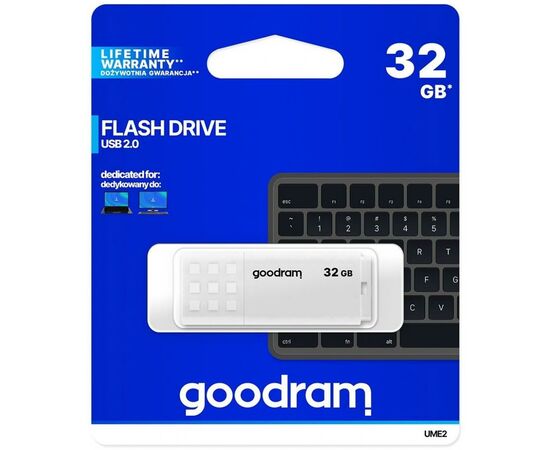 USB флеш накопитель Goodram 32GB UME2 White USB 2.0 (UME2-0320W0R11), изображение 4 USB флеш накопитель Goodram 32GB UME2 White USB 2.0 (UME2-0320W0R11), изображение 4