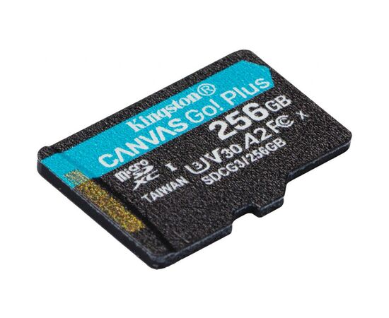 Карта памяти Kingston 256GB microSDXC class 10 A2 U3 V30 Canvas Go Plus (SDCG3/256GBSP), изображение 2 Карта памяти Kingston 256GB microSDXC class 10 A2 U3 V30 Canvas Go Plus (SDCG3/256GBSP), изображение 2