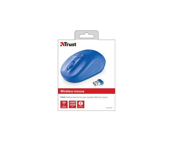 Мышка Trust Primo Wireless Mouse Blue (20786), изображение 5 Мышка Trust Primo Wireless Mouse Blue (20786), изображение 5