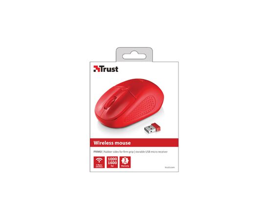 Мышка Trust Primo Wireless Mouse Red (20787), изображение 5 Мышка Trust Primo Wireless Mouse Red (20787), изображение 5