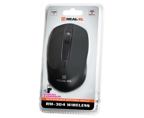Мышка REAL-EL RM-304 black, изображение 4 Мышка REAL-EL RM-304 black, изображение 4