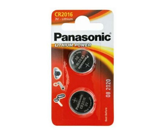 Батарейка Panasonic CR 2016 * 2 LITHIUM (CR-2016EL/2B)