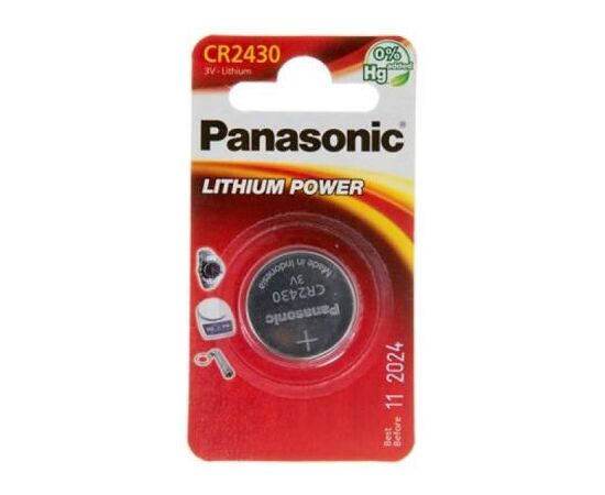 Батарейка Panasonic CR 2430 * 1 LITHIUM (CR-2430EL/1B)
