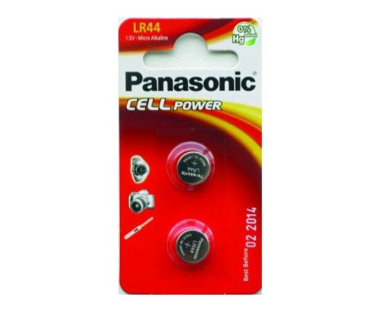 Батарейка Panasonic LR44 * 2 Alkaline (LR-44EL/2B)