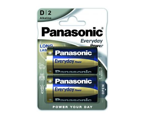 Батарейка Panasonic D LR20 Everyday Power * 2 (LR20REE/2B)