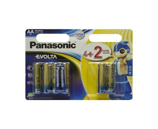 Батарейка Panasonic AA LR6 Evolta * 6(4+2) (LR6EGE/6B2F)